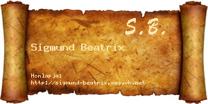 Sigmund Beatrix névjegykártya