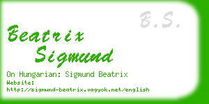 beatrix sigmund business card